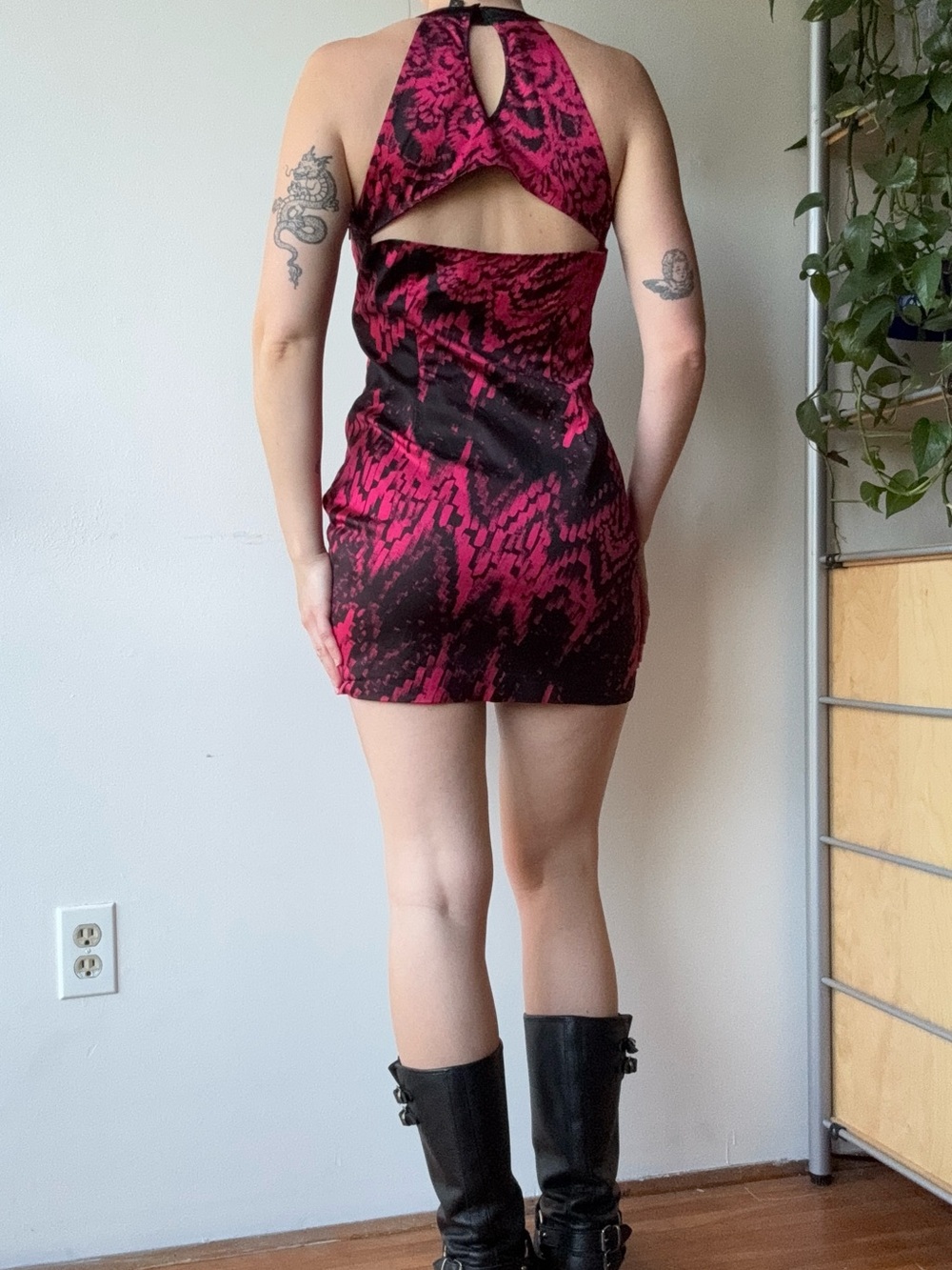 Bebe Y2K Black & Pink Cutout Bodycon Dress - Picture 2 of 8